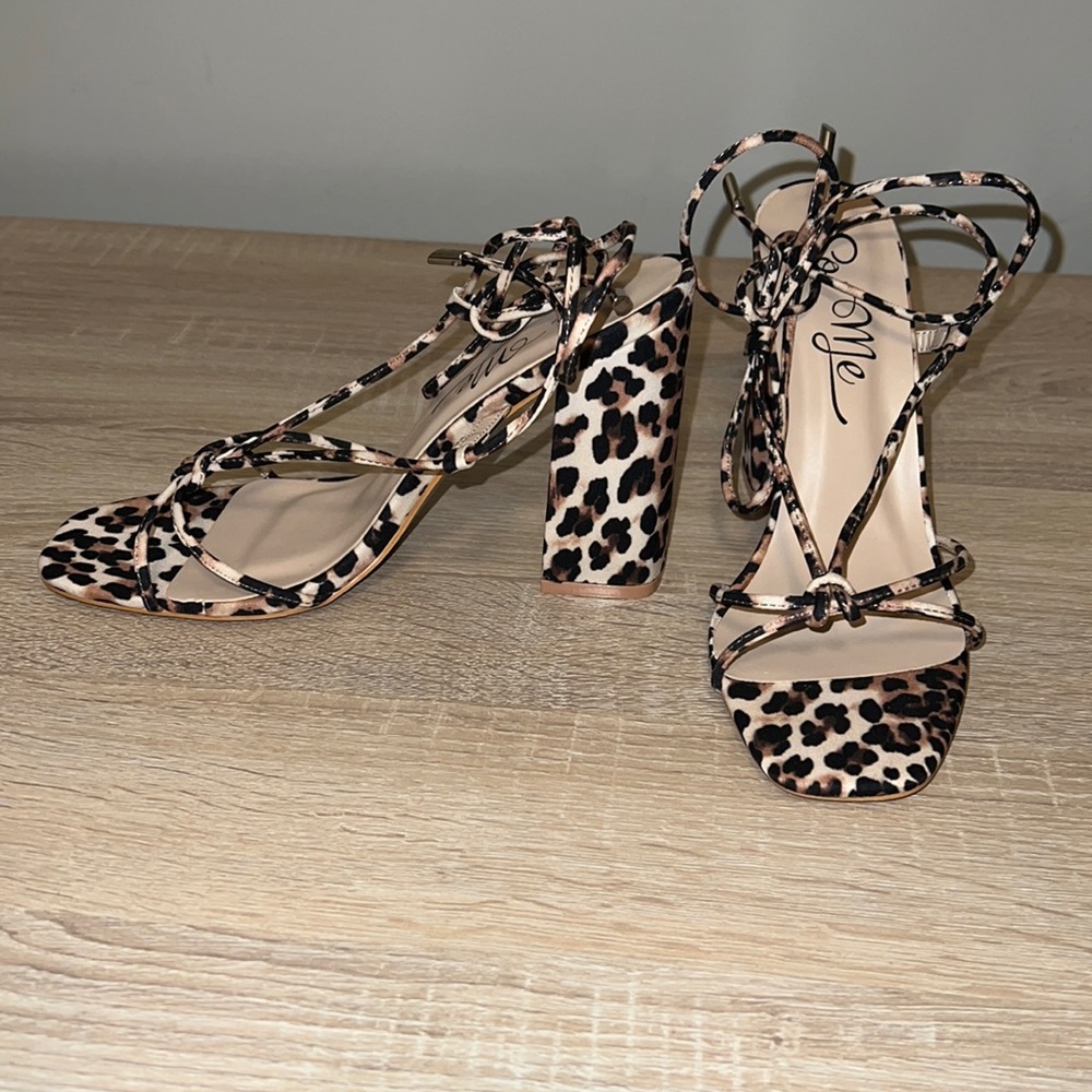Leopard Print Strappy Sandals